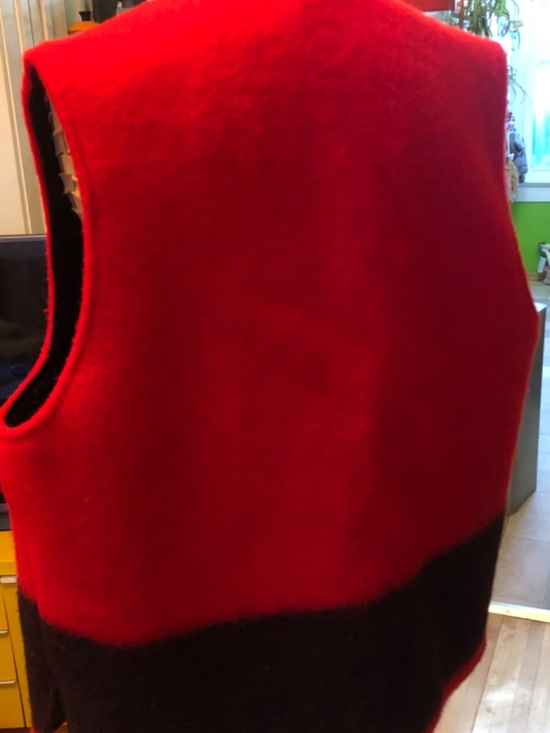 Rare Red Vintage 60s Pure Wool HBC Point Blanket Vest - Picture 2 of 7